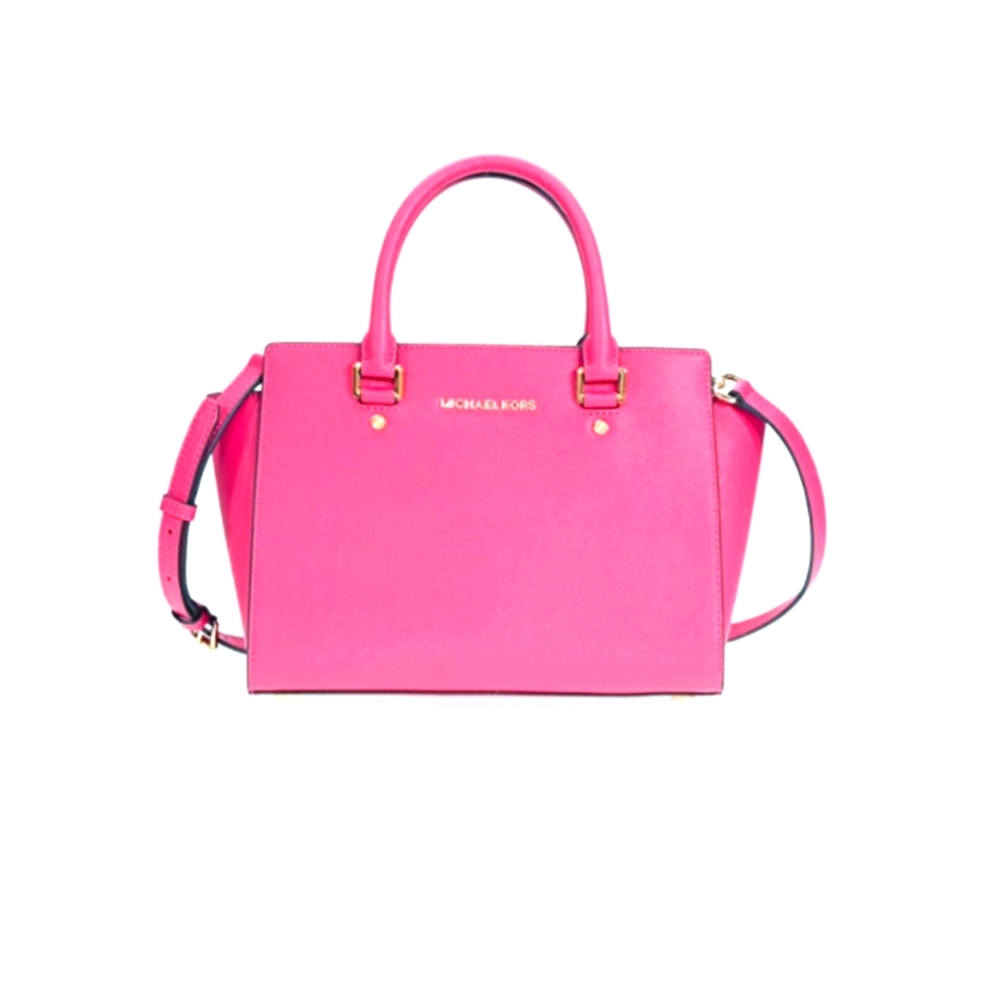 Michael Kors Large Saffiano Leather Coral Satchel & Xbody - Picture 1 of 1